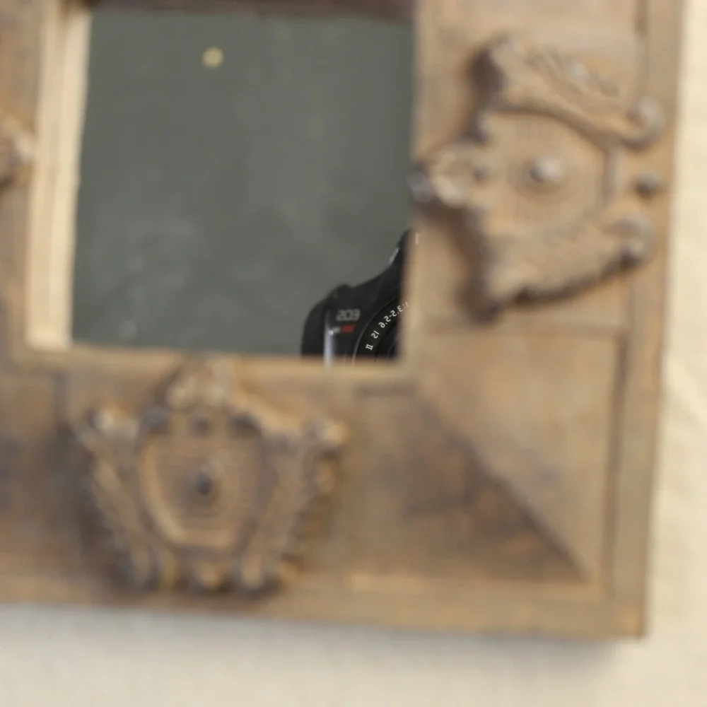 Decorative Mini Wall Mirror Set Small Bronze Good Ornate Floral